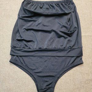 Vintage 70's Black Strapless One Piece Swimsuit/Bodysuite